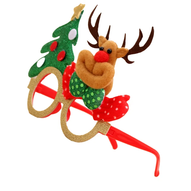 1 pieza Gafas de Navidad Dibujos animados ciervos Divertidos Dibujos animados Gafas Disfraz Accesorios Novedad