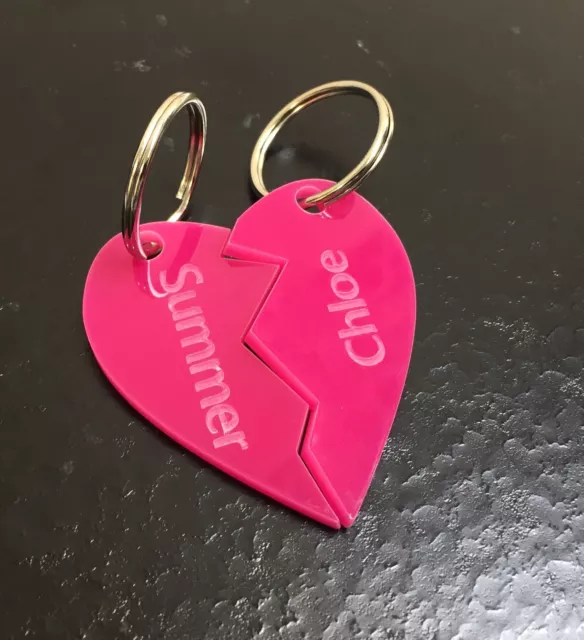 Personalised Heart Friend/Couples Keyring Bag Charm Keychain Gift