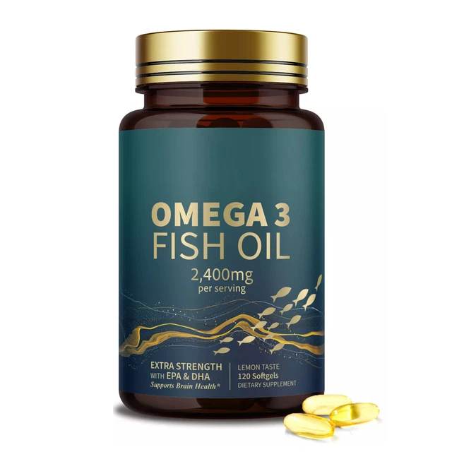 OMEGA 3 FISH Oil Capsules 3X Strength 2400Mg Epa & Dha, Highest Potency ...