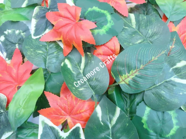 Pack Of Artificial Leaves Assorted Leaf Foliage Flower Floral - Craft Weddings
