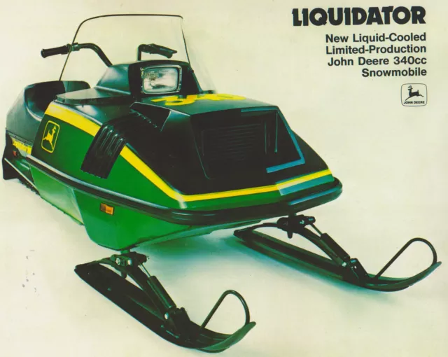 1976 Vintage JOHN DEERE LIQUIDATOR LIQUIFIRE Snowmobile Brochure Tractor