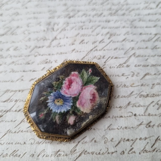 Ancienne Broche en métal rose, vers 1900 bijoux vintage art nouveau
