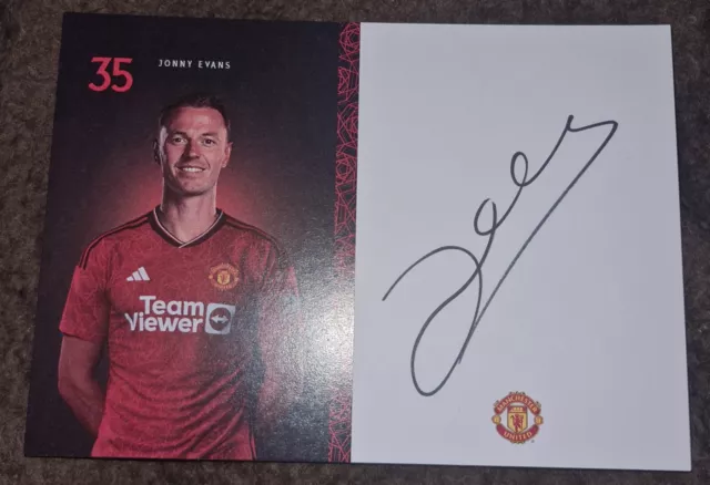 Jonny Evans Hand Signed Clubcard Club Card Manchester United Man Exact Proof