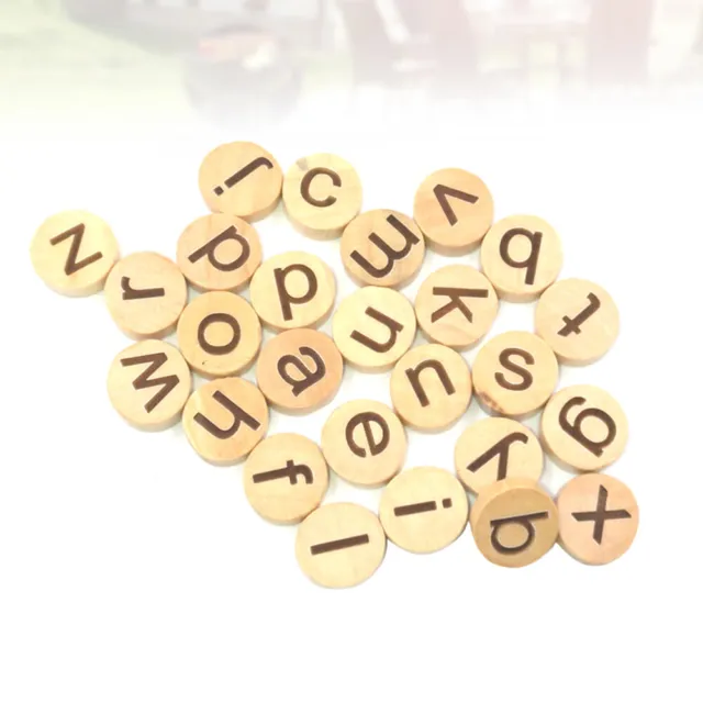 78 piezas letras rebanadas alfabeto artesanías decoración de madera tronco de madera