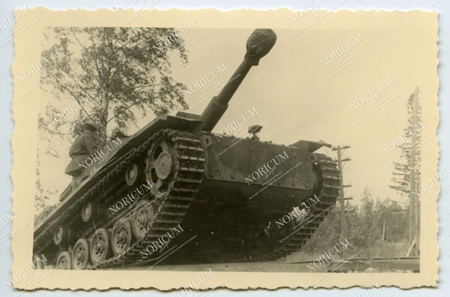FOTO STUG STURMGESCHÜTZ bricht aus Stellung heraus Panzer Tank Notek WH ...