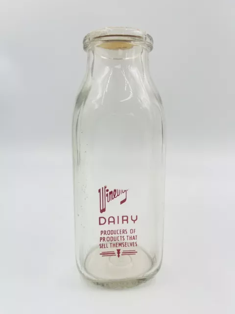 Vintage Wineingers Dairy Amarillo Texas  Milk Jar One Pint With Cap