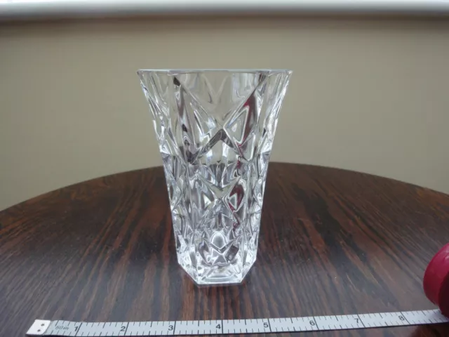 Vintage Cut glass vase - 5" tall approx - USED