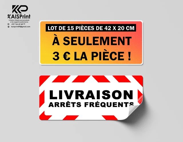 Autocollant "Arrêts Fréquents Livraison" Zébrures Pour Véhicule - Sticker Voiture/camionnette