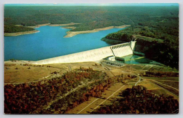 Aerial View Norfork Dam Lake Mountain Home AR Arkansas Vintage Postcard