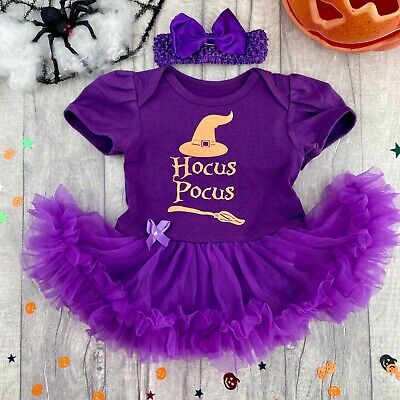 BABY GIRL HOCUS POCUS HALLOWEEN WITCH OUTFIT Fancy Dress Party Dress Costume