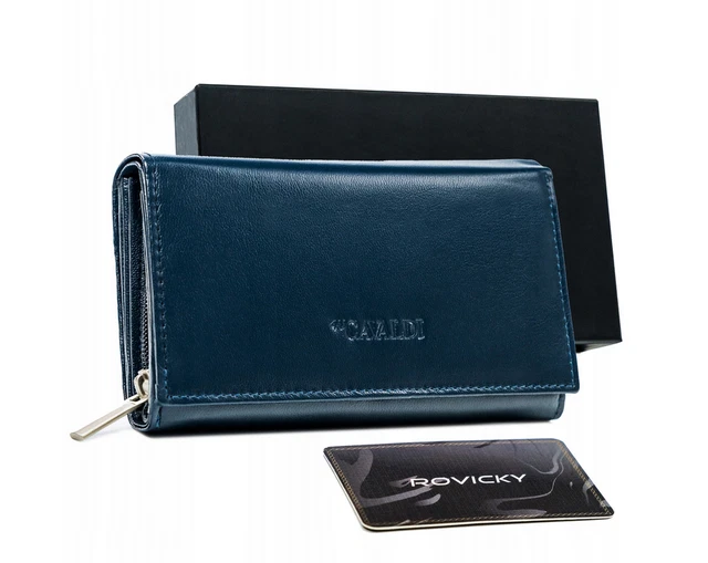 Grand portefeuille en cuir pour femmes avec RFID - 4U Cavaldi
