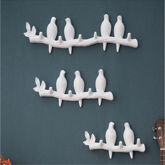 Decorazioni da parete resina uccellino appendiabiti chiave cucina asciugamano ganci cappello borsa a mano HoldAGH7