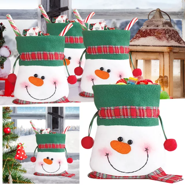 Christmas Party Decoration Supplies Christmas Snowman Bunch Pocket Candy Bags