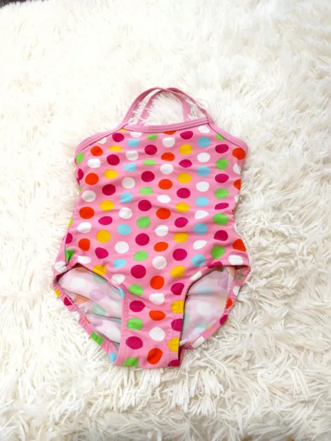 Toddler Girl's Osh kosh Bathing Swim Suits 18 Month's Pink Polka Dot
