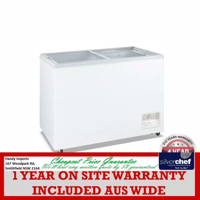 Fed Commercial Heavy Duty Chest Freezer With Glass Sliding Lids Wd-400F