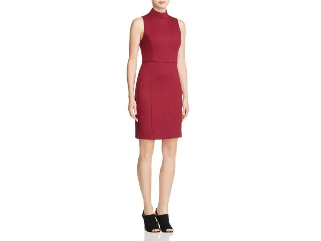 French Connection Women's High Line Lula Ponte Sheath Dress Burgundy, Size 4