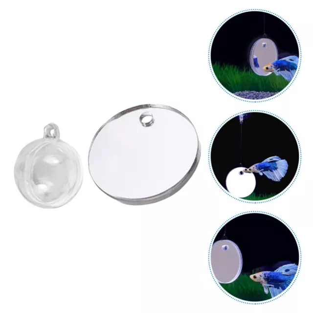 Round Mirrors Acrylic Betta Training Fish Accessories for Tank Double Sided 2