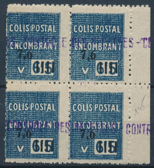 [BIN20316] Algeria 1944/45 Railway good block of 4 very fine MNH stamps Val $95