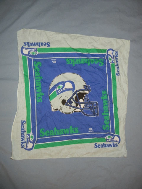VTG 80’s Seattle SEAHAWKS bandana scarf cotton Made USA NFL Football