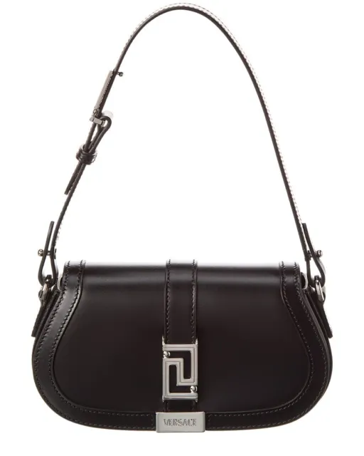 Versace Greca Goddess Mini Leather Shoulder Bag Women's Black