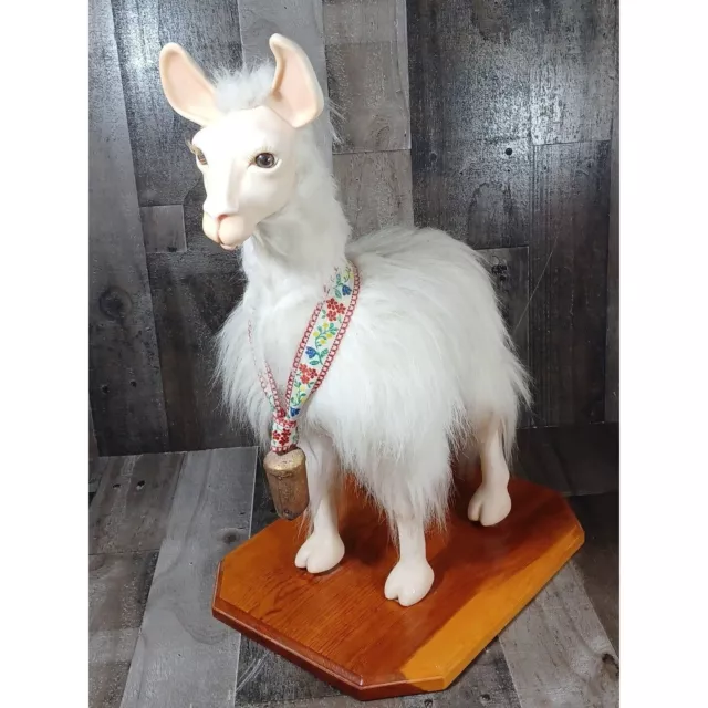 Fernando Llama Realistic Porcelain Fur Mixed Media Plush Sculpture Statue Doll