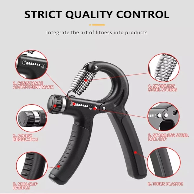 ADJUSTABLE POWER HAND Grip Forearm Exerciser 5-60Kg Strengthened Gym ...