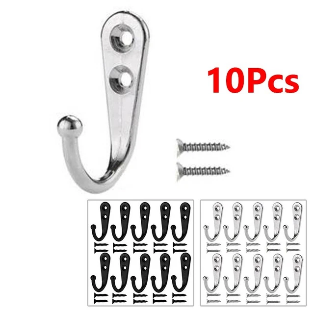 10Pcs Vintage Style Rustic Cast Iron Wall Coat Hooks Hat Hook Hall Tree Hardware