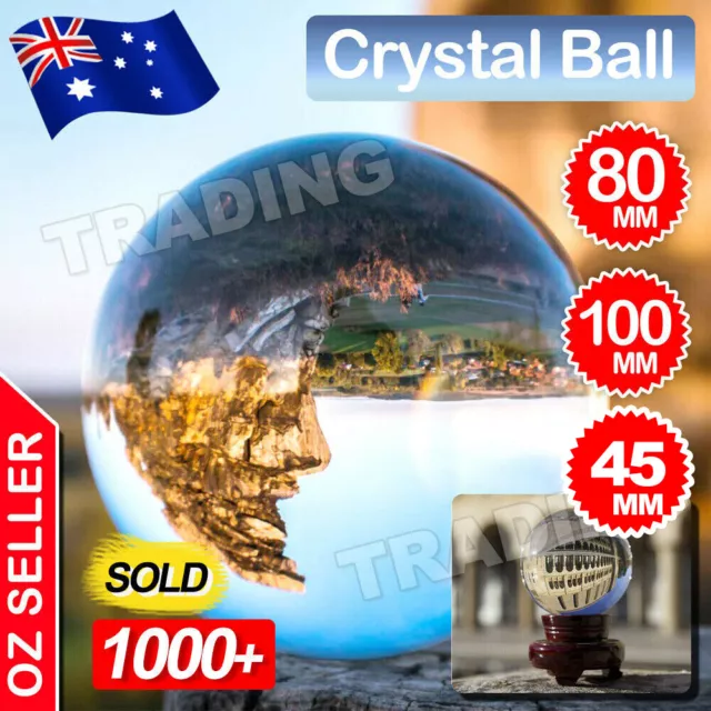 80mm 100mm Clear Glass Crystal Healing Ball Photography Lens Ball Sphere Decor