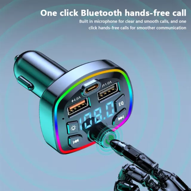 Car Bluetooth FM Transmitter Wireless Handsfree Fast Charger Car Accessories SN❤