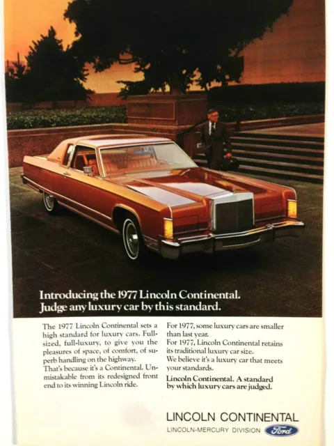 1977 Lincoln Continental Print Ad