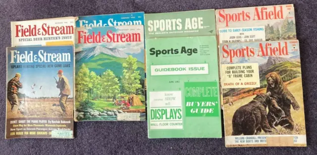 1960s lot Of 8 Sports Afield, Field and Stream, SPORTS AGE Magazines