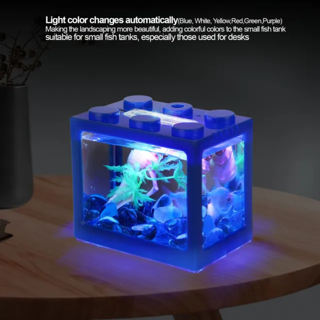 USB Small Aquarium Water Plant Light Lightweight Automatic Reptile Tank LED Hgf