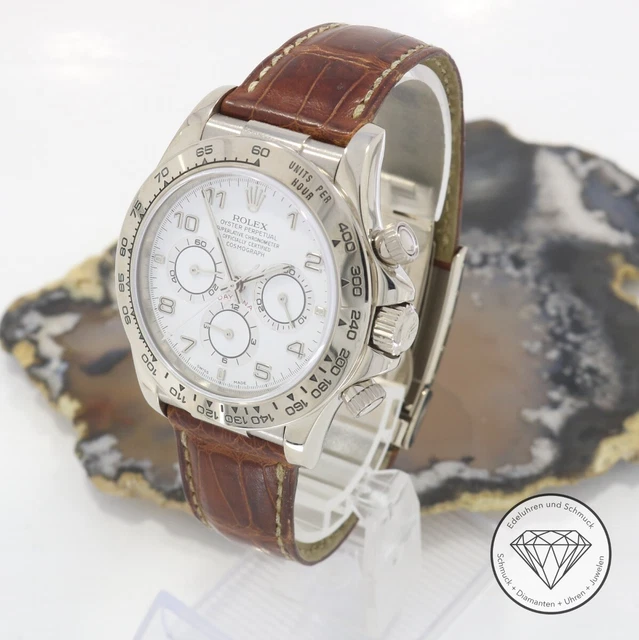 Rolex Daytona Zenith 16519 Full Set 40mm Weiss Gold Automatik Uhr xxyy