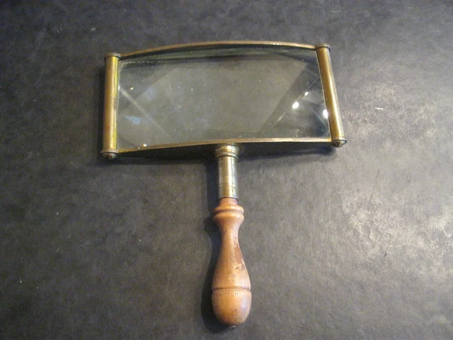 Ancienne/Grande Loupe Art Deco/ Bois/Laiton Tbe
