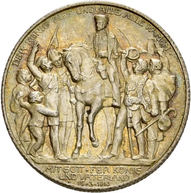 Künker: Preussen, Wilhelm II., 2 Mark 1913 (A), Befreiungskriege, Silber