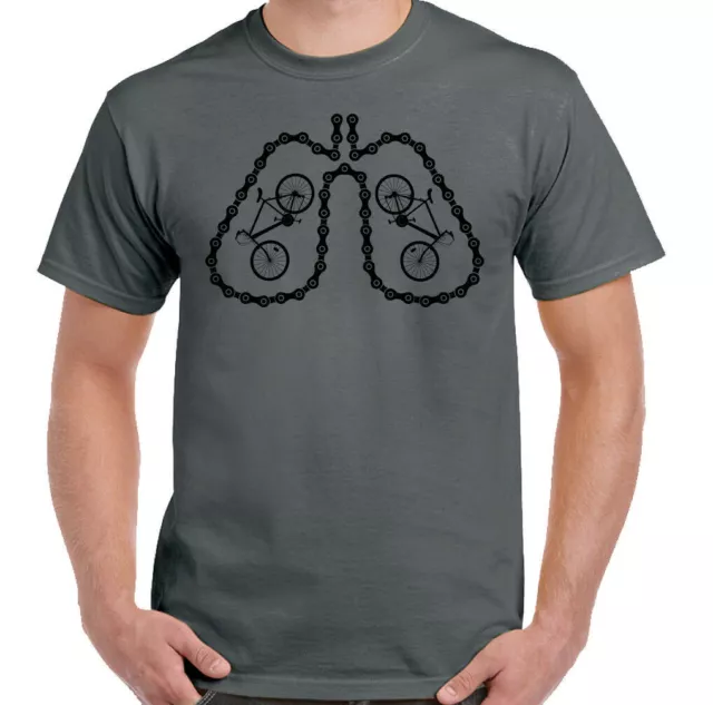 Cycling T-Shirt Bicycle Lungs Mens Funny Cyclist MTB Road Bike Road Racer BMX