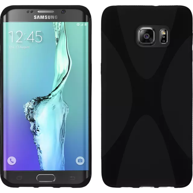 Silikon Hülle für Samsung Galaxy S6 Edge Plus schwarz X-Style Cover