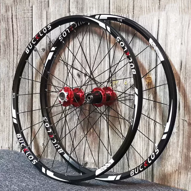 BUCKLOS MTB 26/27.5/29" Bike Wheel Set QR/Thru Axle Carbon Hub Clincher Disc Rim