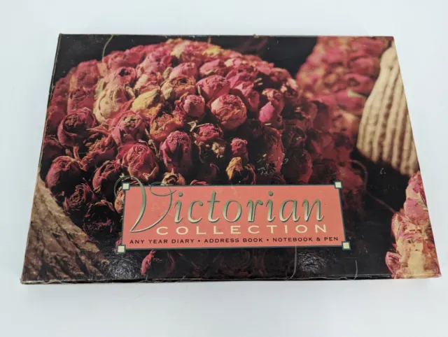 Victorian Collection Any Year Diary Address Book Notebook & Pen Stationary Set