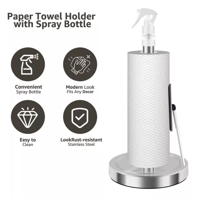 Paper Towel Holder with 60ml Spray Bottle Kitchen Paper Roll Holder with psk