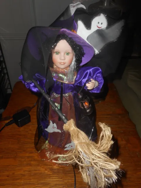 Fiber Optic Witch Doll, Porcelain Face