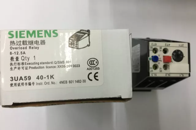 1PC FOR SIEMENS Thermal Overload Relay 3UA5940-1K 8-12.5ANEW IN BOX