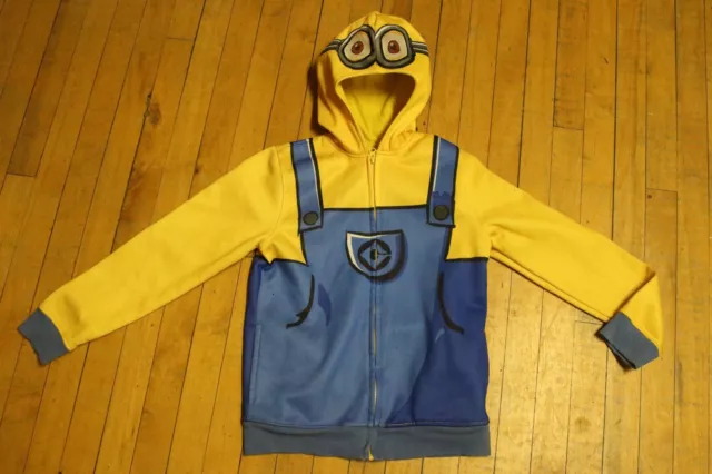 Despicable Me Minion Zip Up Hoodie With Mask Boys Size Medium