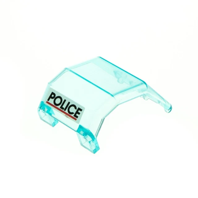 1x LEGO Windshield Helicopter 4x4x4 Transparent Light Blue Police 2483pb06