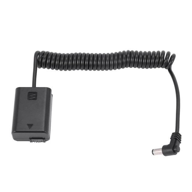 Adaptador acoplador paquete de baterías ficticio Np-Fw50 con conector macho de CC cabina enrollada CabF5M7