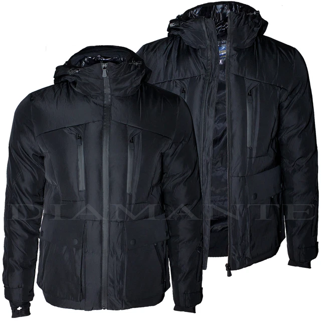 Giubbotto Uomo Invernale Imbottito Giacca Cappotto Piumino Casual Nero 99526