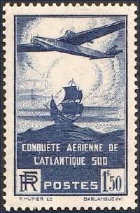 Timbre France Traversée Atlantique Sud N°321 - Neuf Sans Charnière, Cote 800€