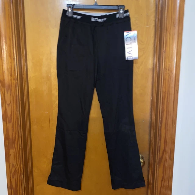 Greys Anatomy ActiveBy Barco Womens Black Medical Scrub Pants Sz Small NWT