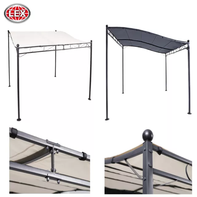 Pavillon Gartenpavillon 2,5x3 m Anbaupavillon Terrasse Sonnenschutz Farbauswahl