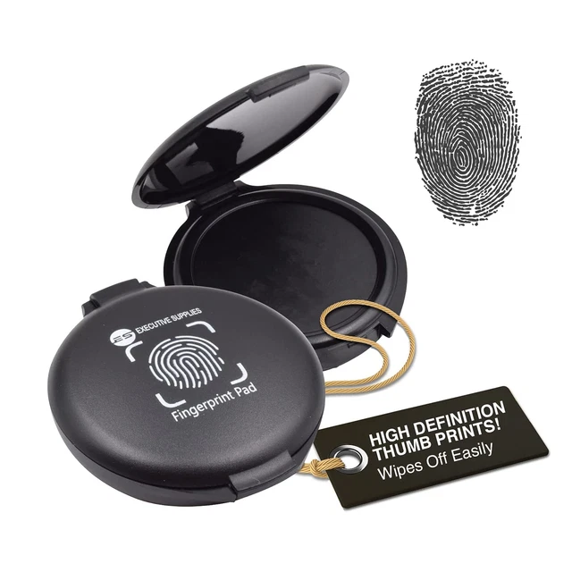 Fingerprint Ink pad, inkless Thumb Print Stamp pad, Black, for Notary Supplie...
